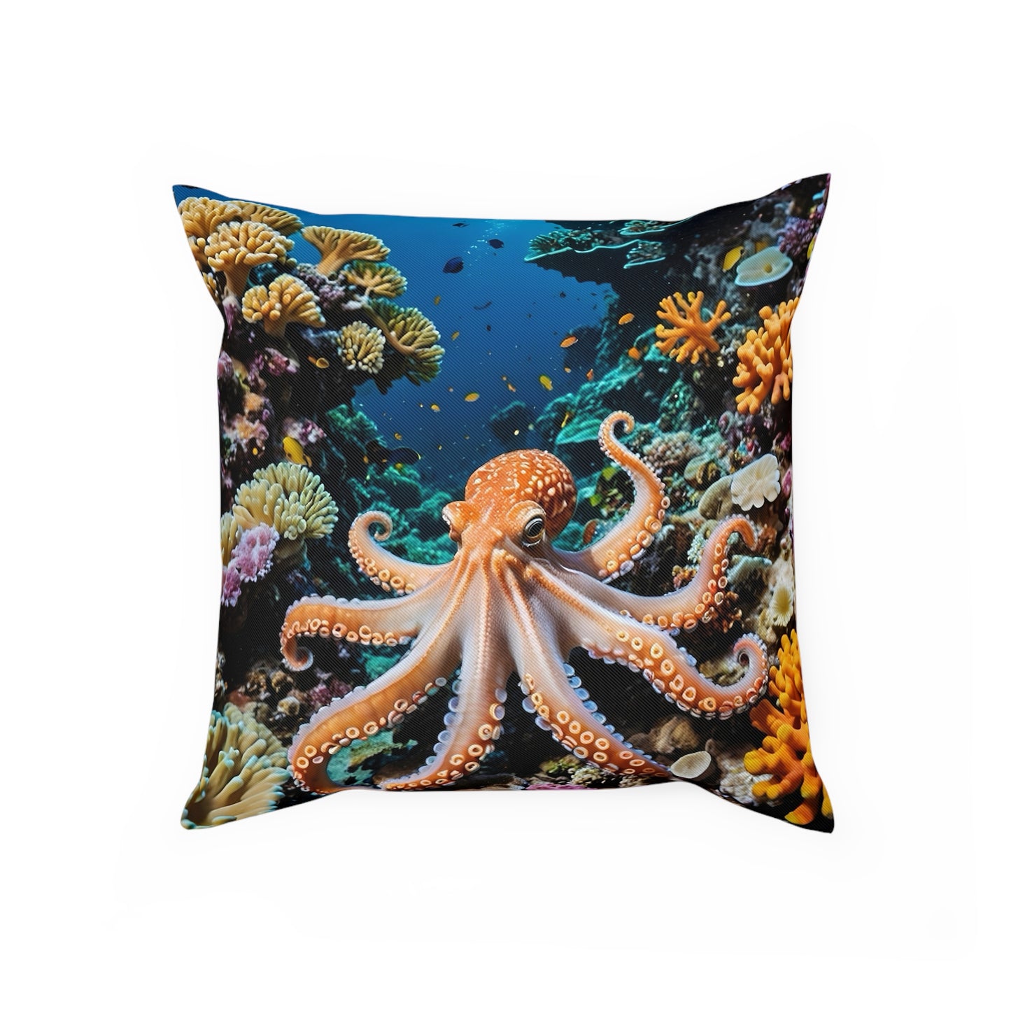 Octopus Cotton Drill Square Cushion