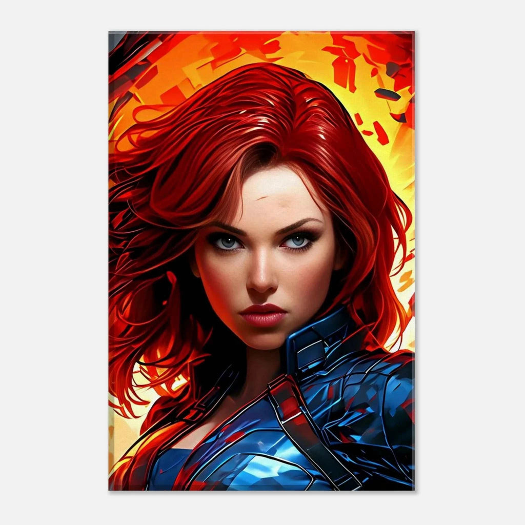 Captain Marvel wall canvas with bold, dynamic artwork and vibrant colors.