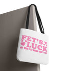 Pink heart tote bag with cheeky fun design and durable spun polyester fabric
