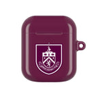 Burnley FC AirPods protective hard case in claret with club crest and shock-resistant design