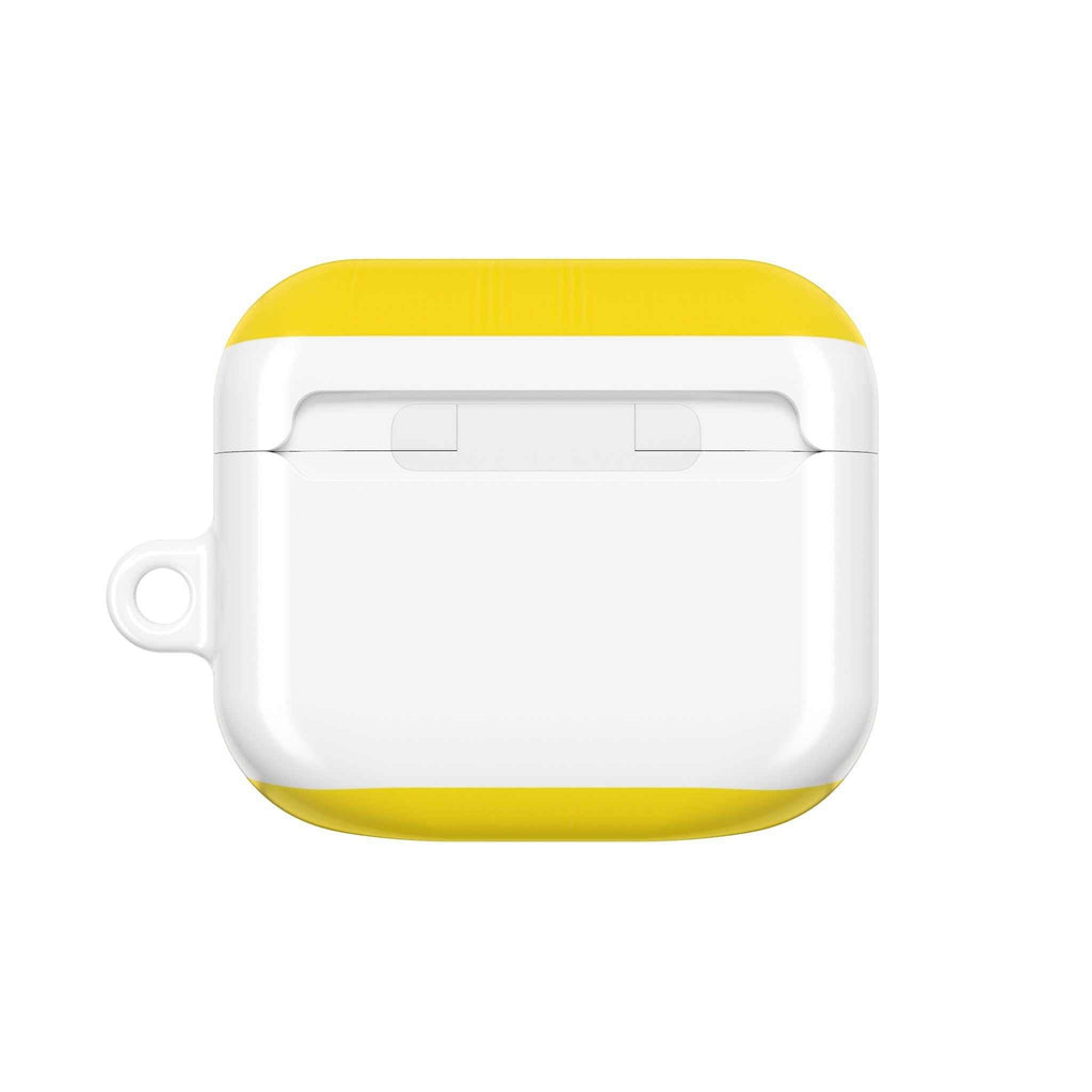 Leeds Utd FC AirPods protective case in white and yellow with shock-resistant design