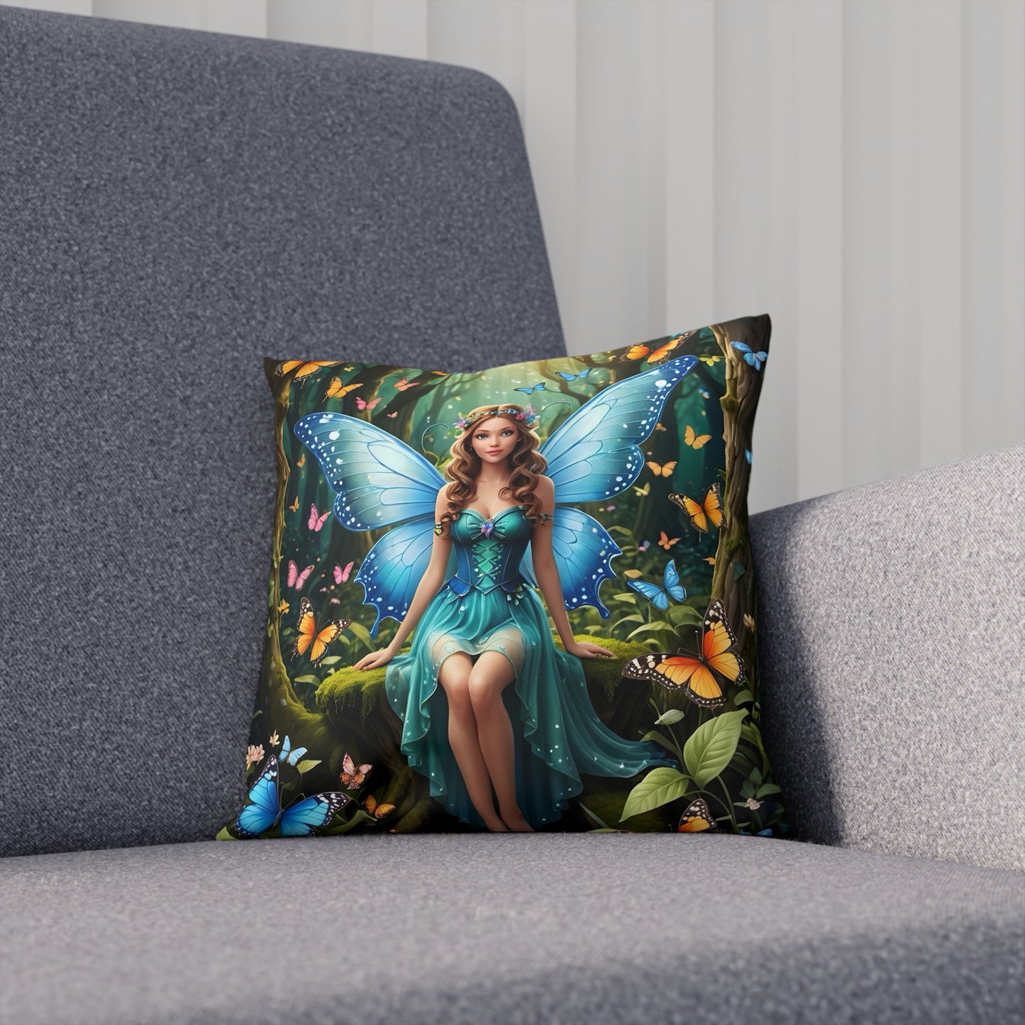 Gorgeous Fairy Cotton Drill Square Cushion