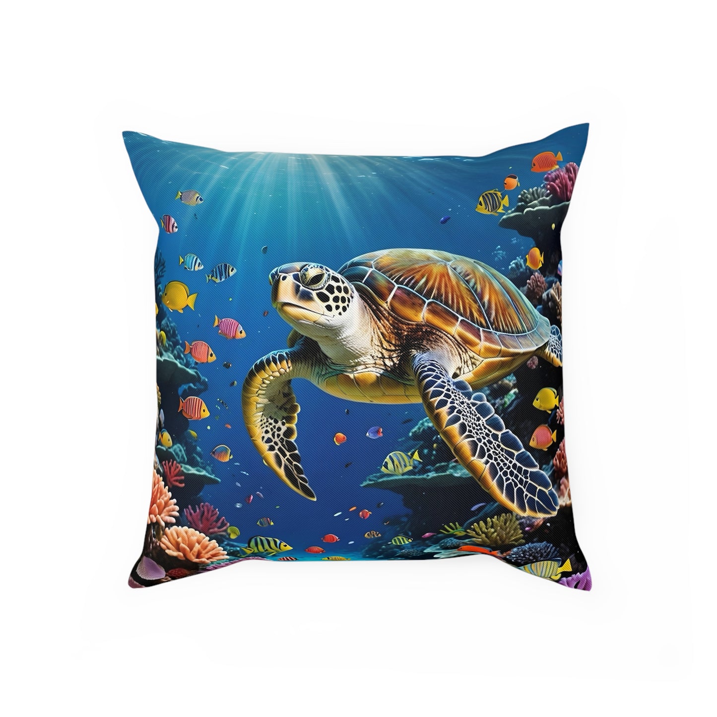 Sea Turtle Cotton Drill Square Cushion