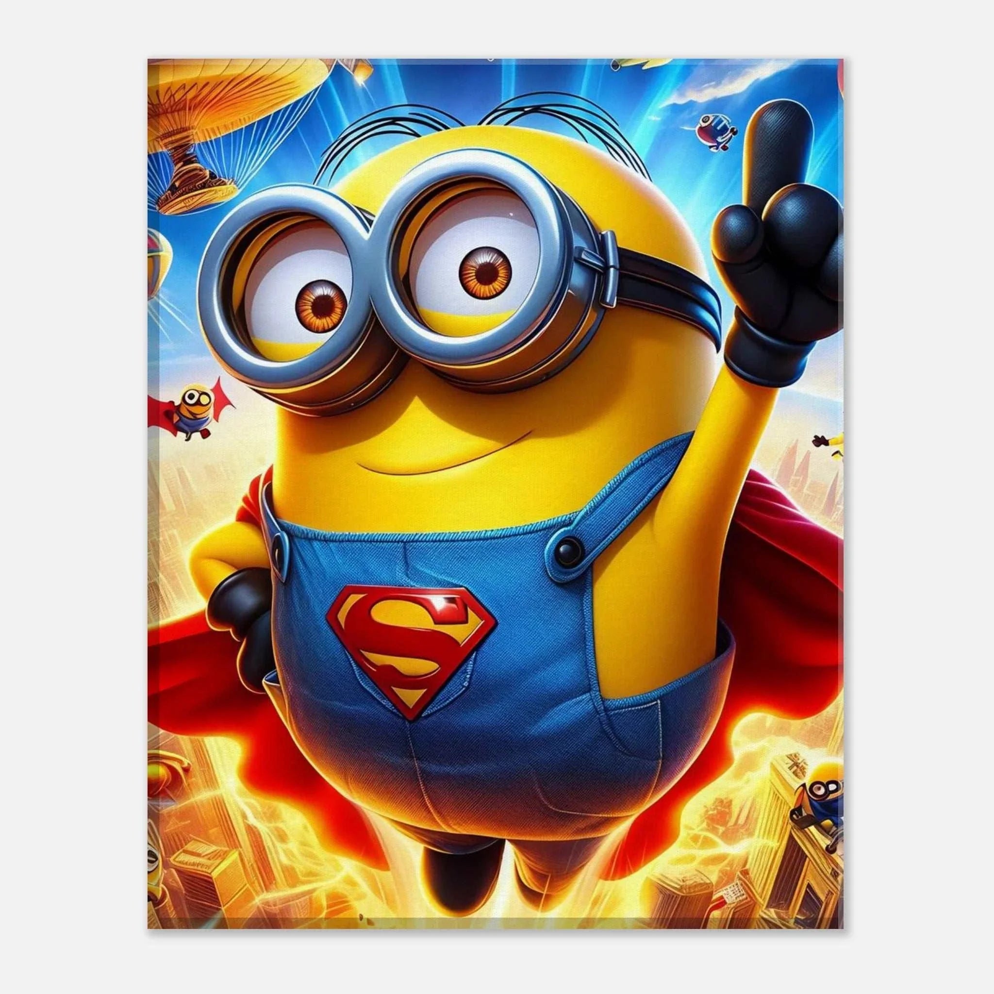 Minions Wall Canvas featuring cheerful characters in vibrant colors, perfect for adding a playful touch to kids' rooms.