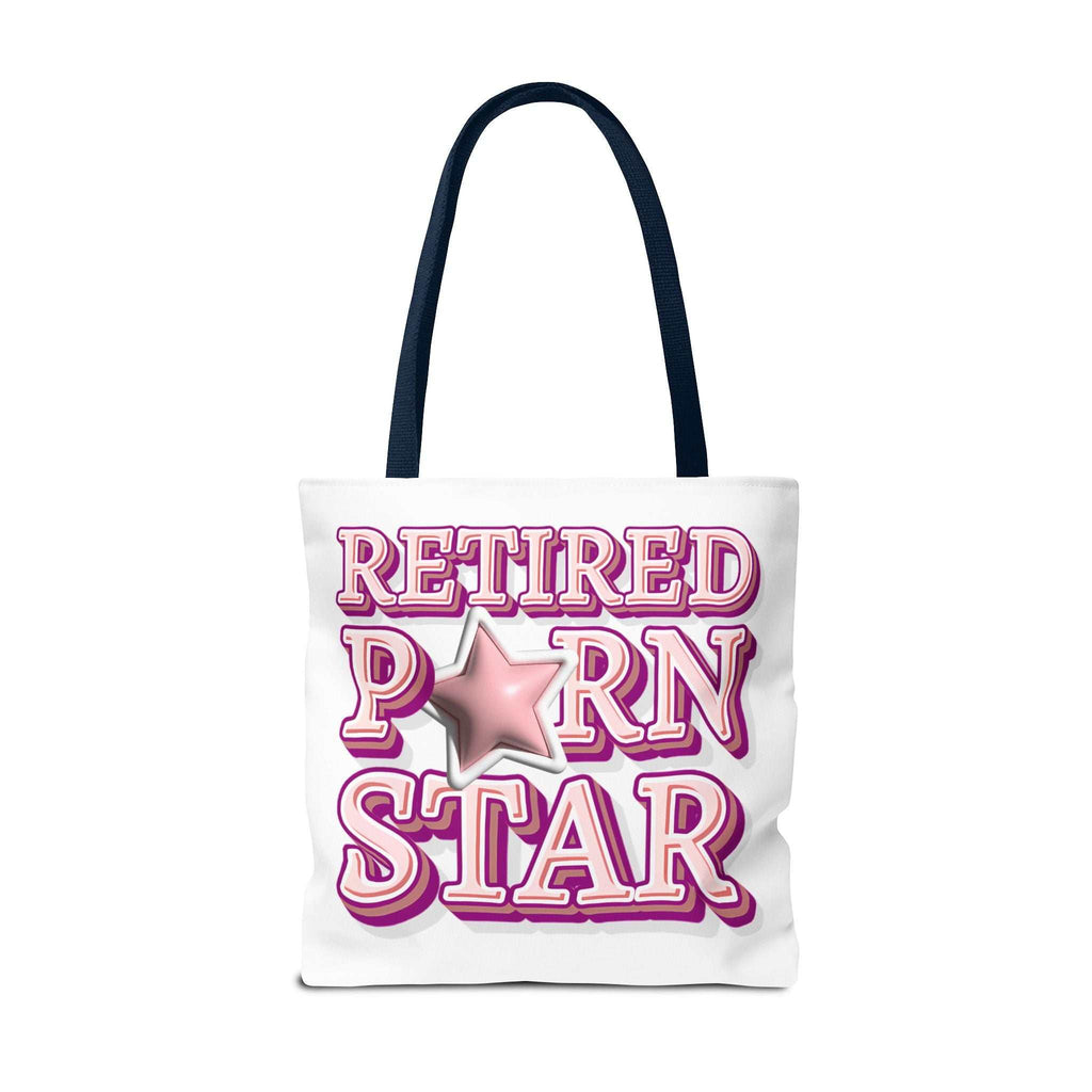 Cheeky Retired Porn Star Tote Bag with colorful handles and durable fabric for everyday use