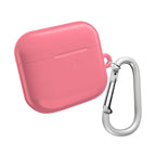 Light coral hard shell AirPods/Pro protective case with carabiner clip and glossy finish