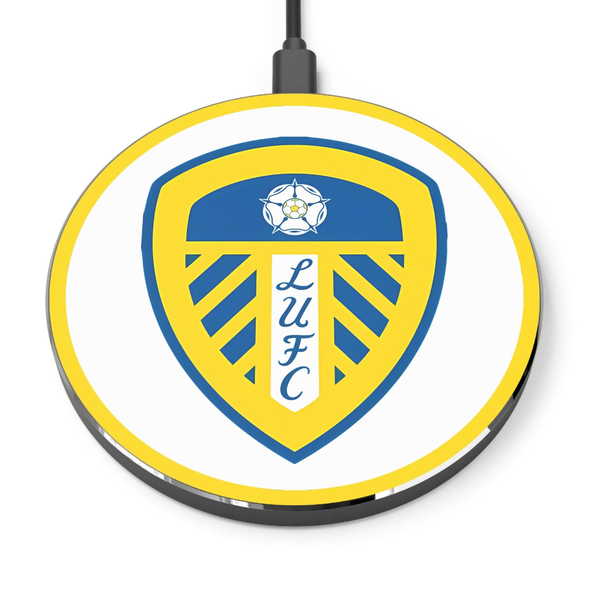 Leeds Utd Fc wireless charger with 10W fast charging and club crest design