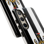 Newcastle United Samsung phone case with black and white colors and magnetic protection