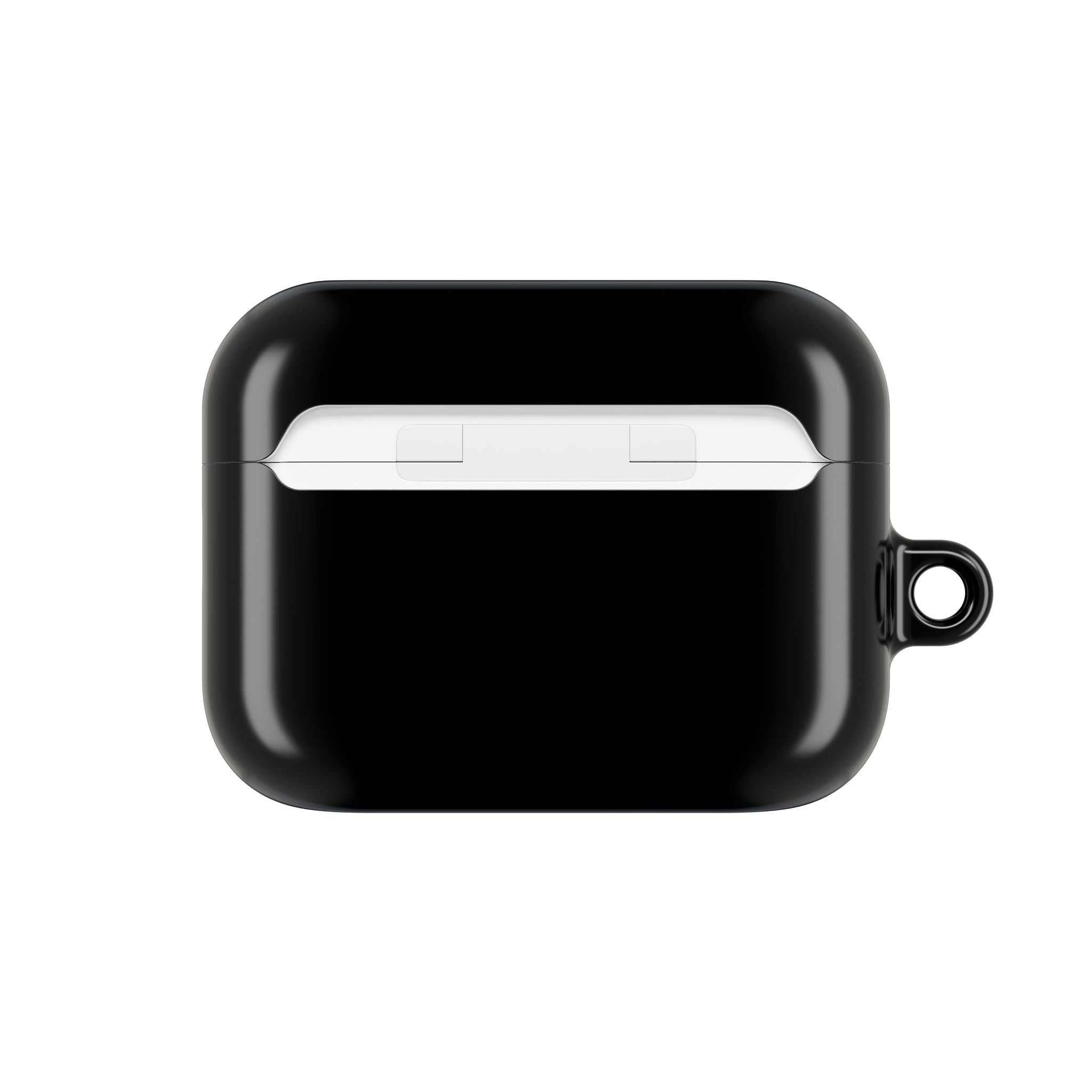 Black glossy hard shell protective case for AirPods and AirPods Pro with wireless charging compatibility