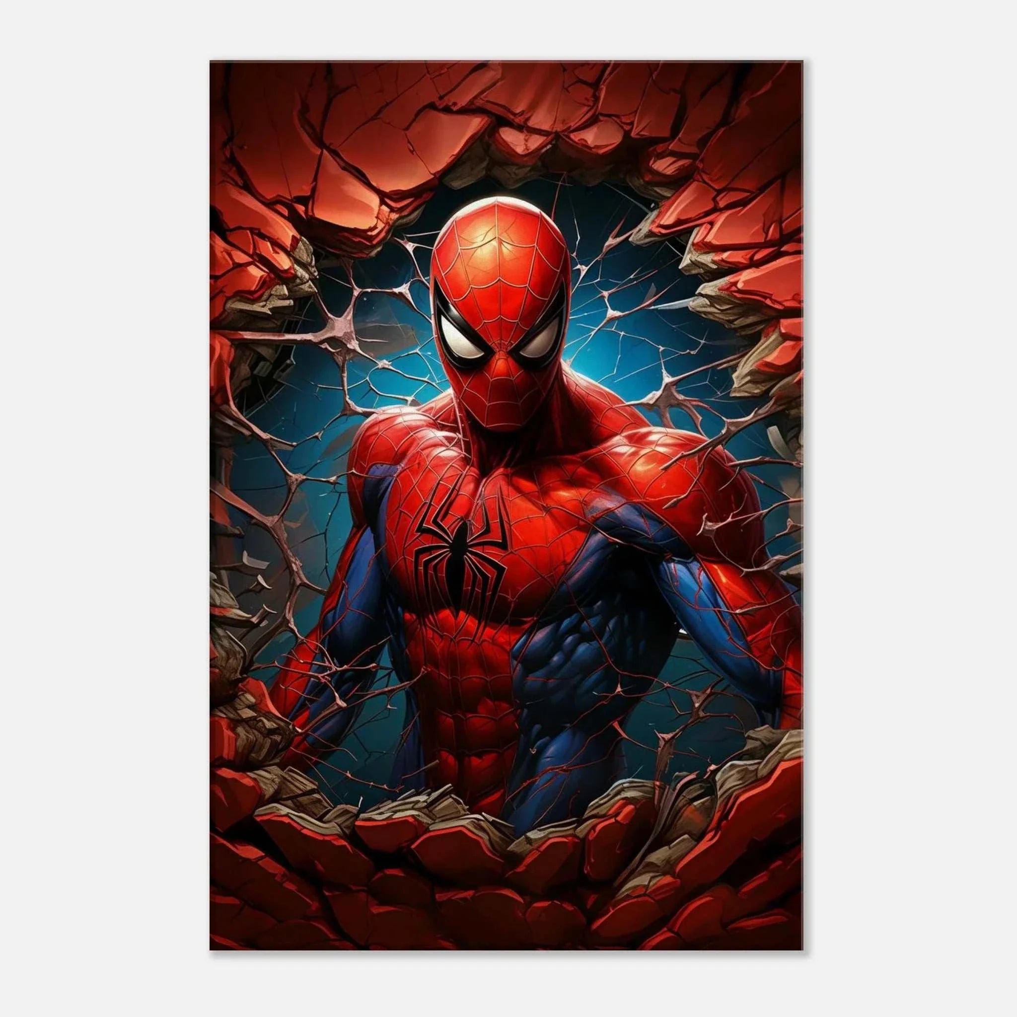Spiderman Wall Canvas featuring dynamic action scene in bold, vibrant colors.