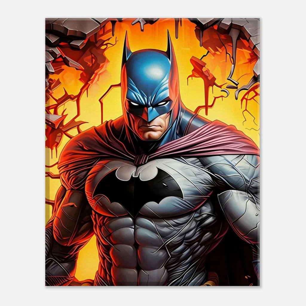 Batman wall canvas featuring fierce Gotham protector, bold vibrant print, available in multiple sizes.
