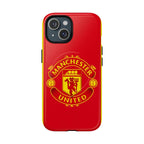 Manchester United MagSafe iPhone case with dual-layer protection and official-inspired red crest design