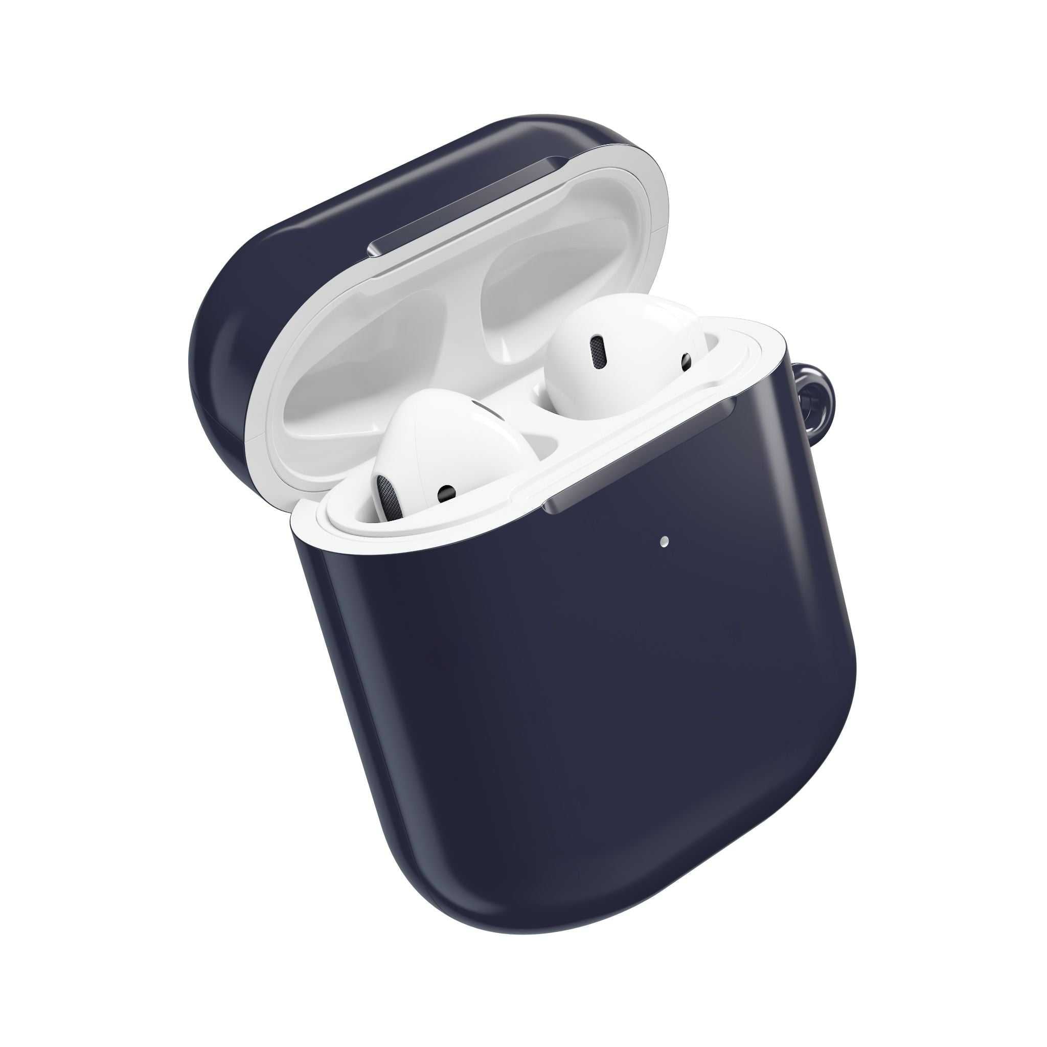 Deep Blue AirPods protective hard shell case with glossy finish and secure fit for AirPods and AirPods Pro