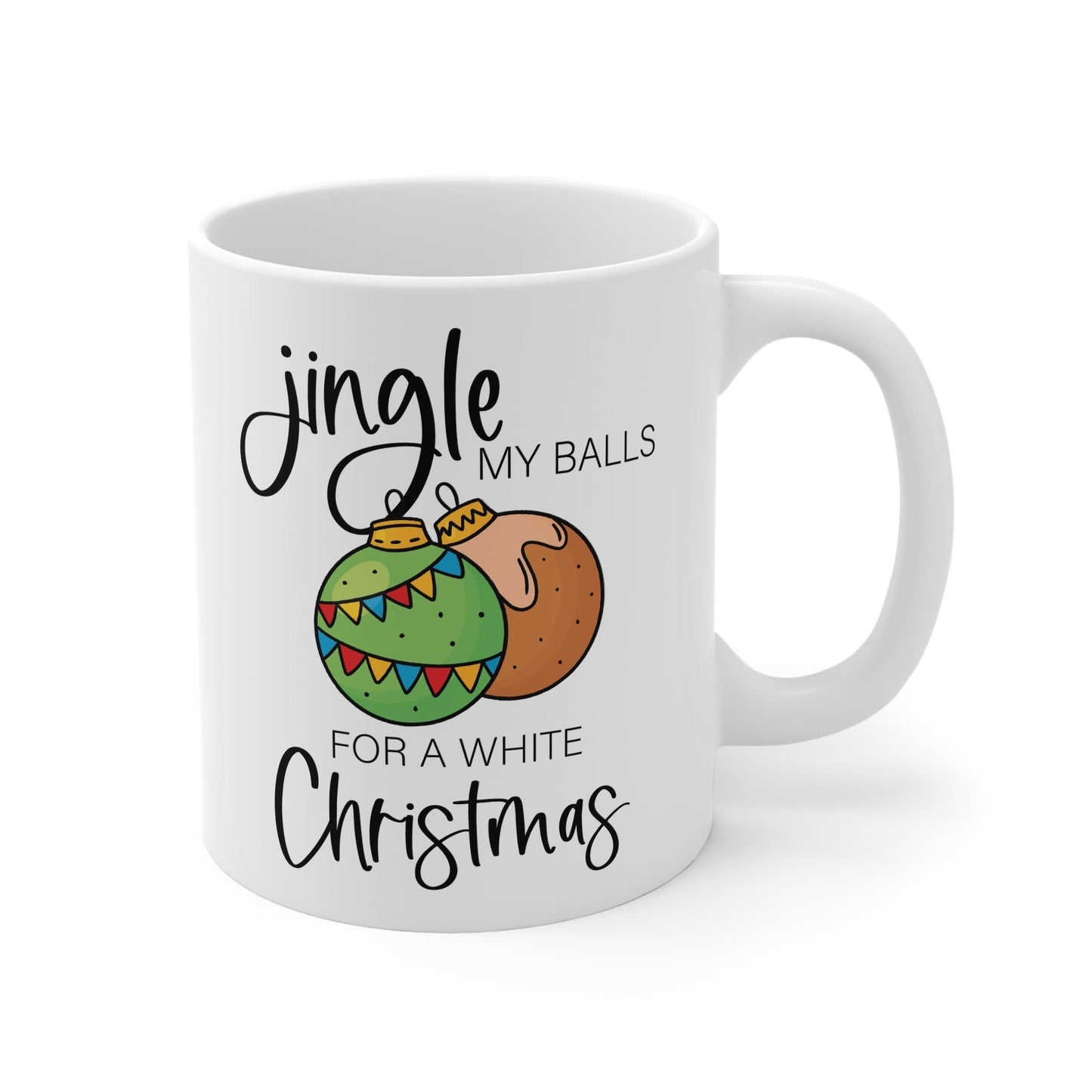 Cheeky Rude Christmas Mug with festive design and glossy finish.