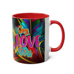 LGBTQ+ Pride Mug with vibrant rainbow design and glossy finish.