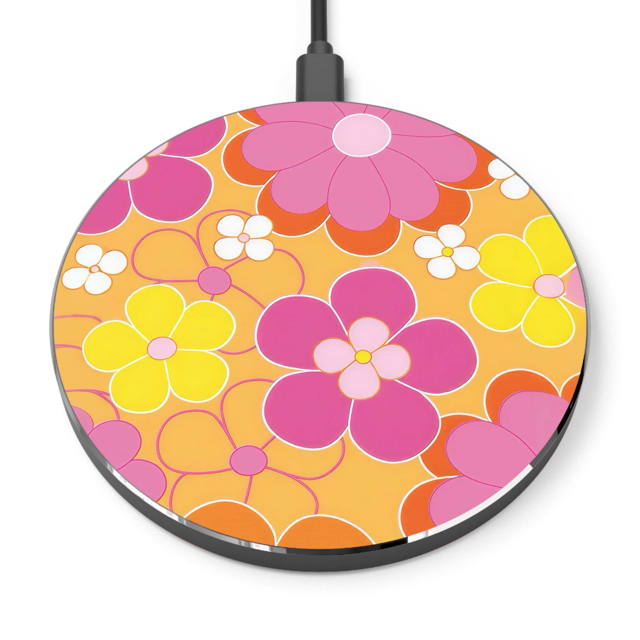 Retro Floral Design Wireless Charger