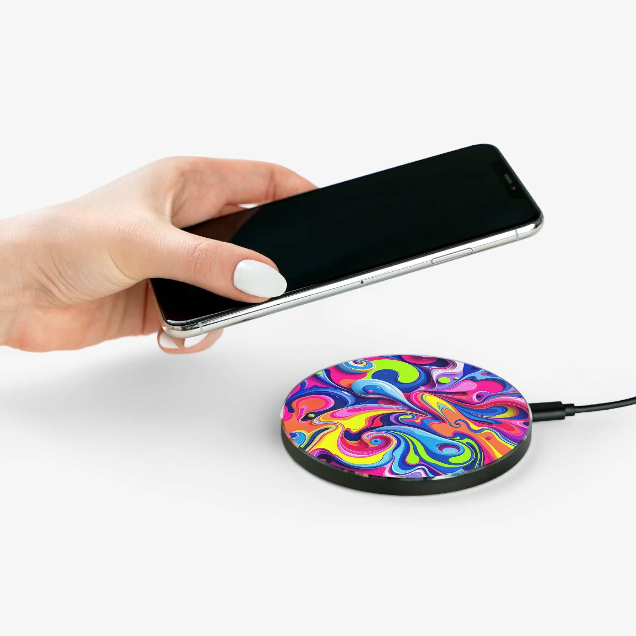 Vibrant Colour Splash Design Wireless Charger