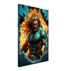 Aquaman Wall Canvas featuring a bold, vibrant print of the ocean hero, ideal for adventurous decor.