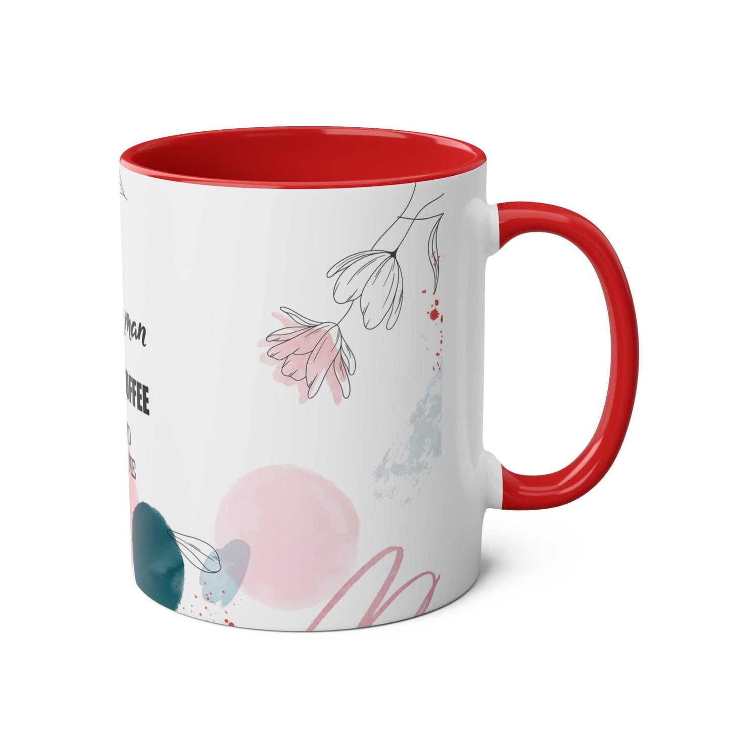 Cheeky Fun Valentines Mug with colorful floral design, red interior and handle, perfect for Valentine's Day.