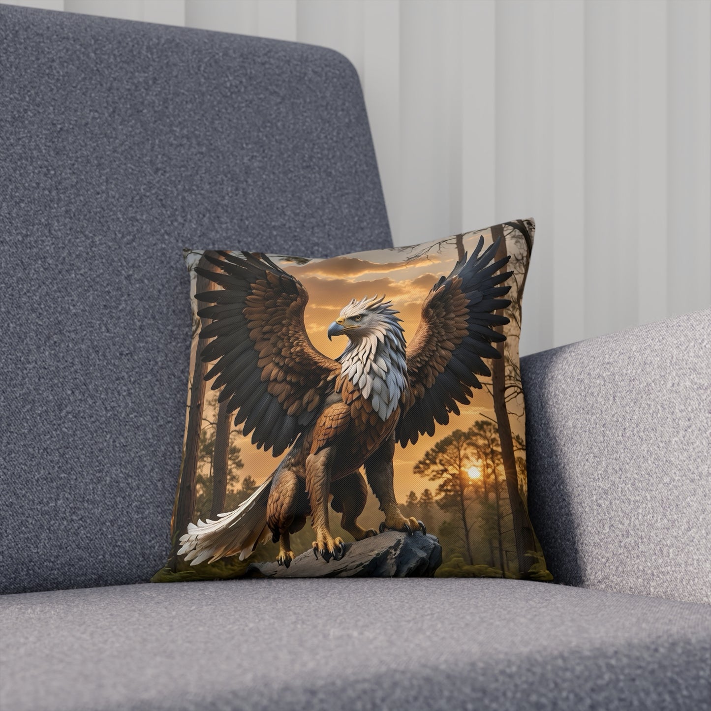 Mythical Grifin Cotton Drill Square Cushion