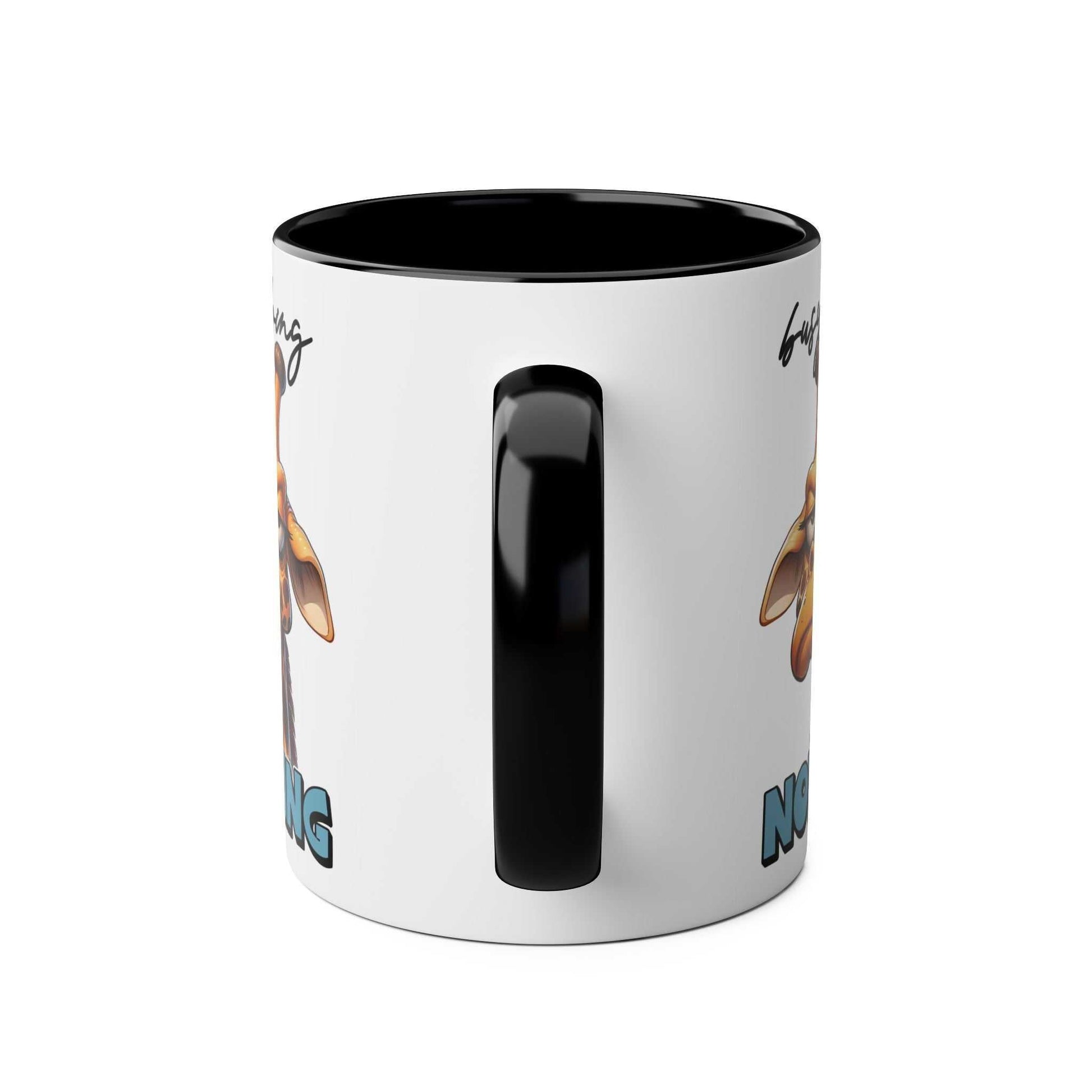 Giraffe design busy doing nothing coffee mug with glossy finish.