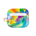 Vibrant geometric pride colorful protective hard shell case for AirPods and AirPods Pro