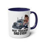 Best Trucking Dad fun Father's Day gift mug with truck design.