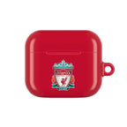 Red Liverpool FC AirPods protective case with club crest and glossy finish