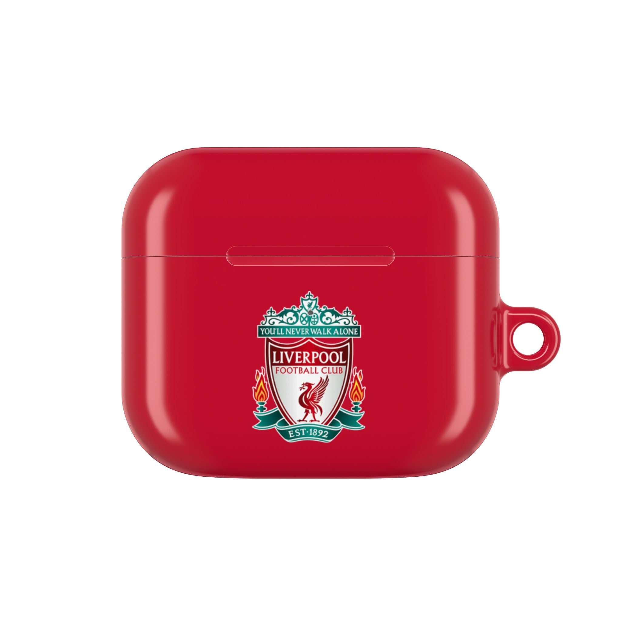 Red Liverpool FC AirPods protective case with club crest and glossy finish