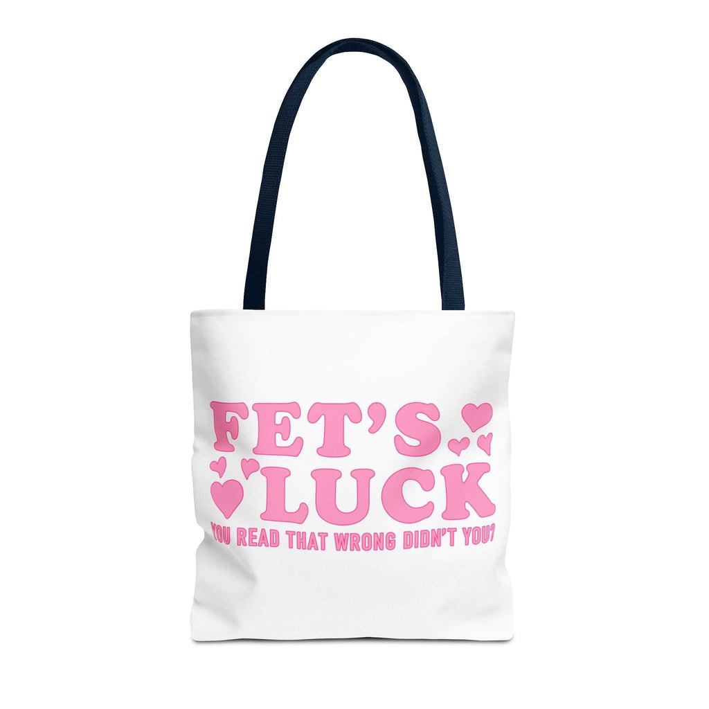 Pink Heart Tote Bag with fun cheeky design and multiple handle color options