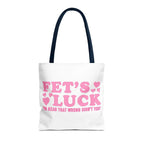 Pink Heart Tote Bag with fun cheeky design and multiple handle color options