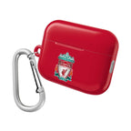 Red Liverpool FC AirPods protective case with club crest and silver carabiner clip
