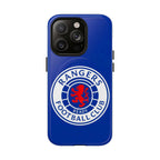 Rangers FC MagSafe iPhone Case in royal blue with club crest, dual-layer protection, and MagSafe compatibility.