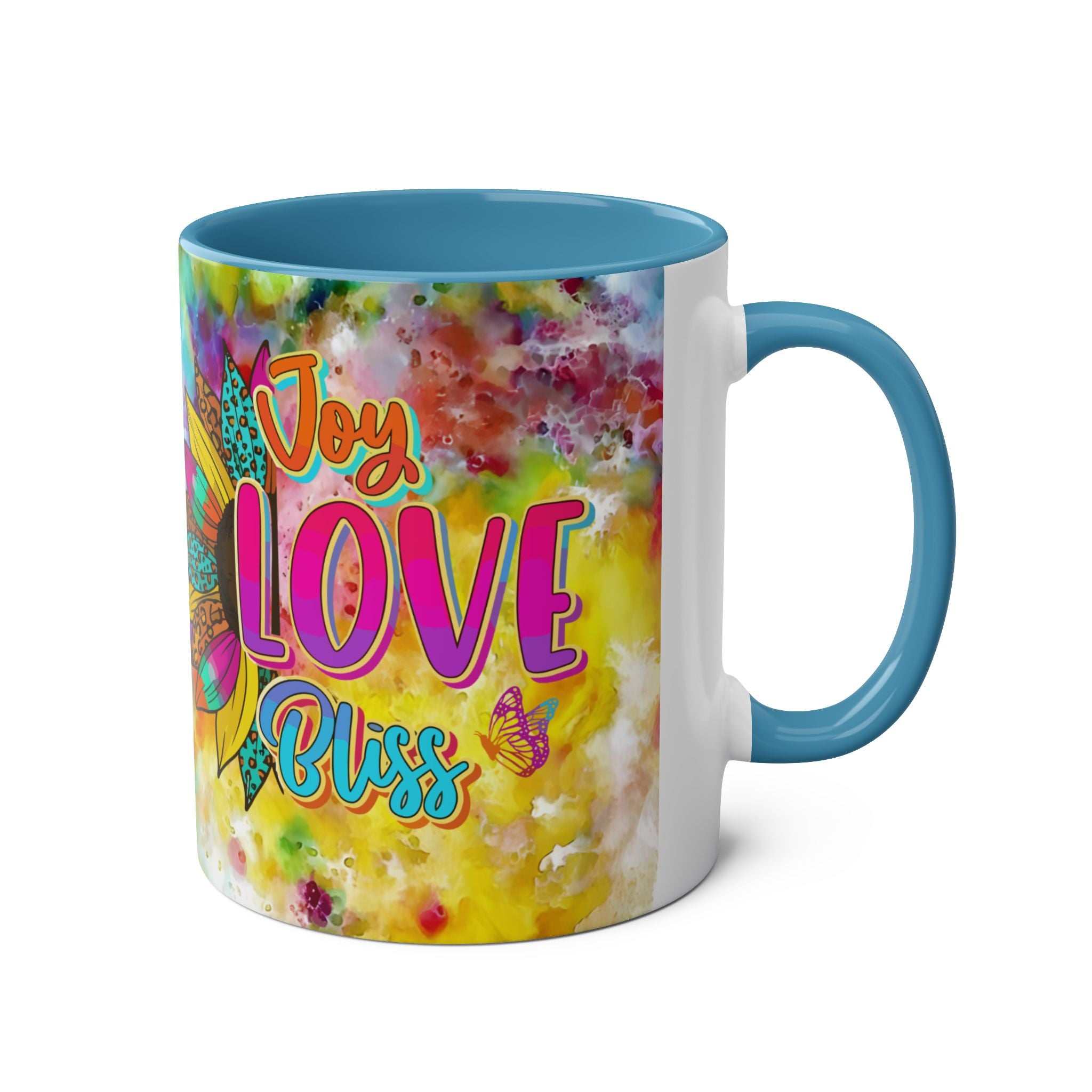 LGBTQ+ Pride Mug with vibrant rainbow design and glossy finish.