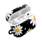 Black Daises AirPods protective hard shell case with vibrant daisy design for AirPods and AirPods Pro