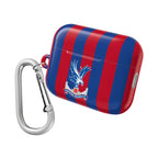 Crystal Palace FC AirPods Pro case with red and blue stripes and eagle crest, durable protective cover with keychain clip