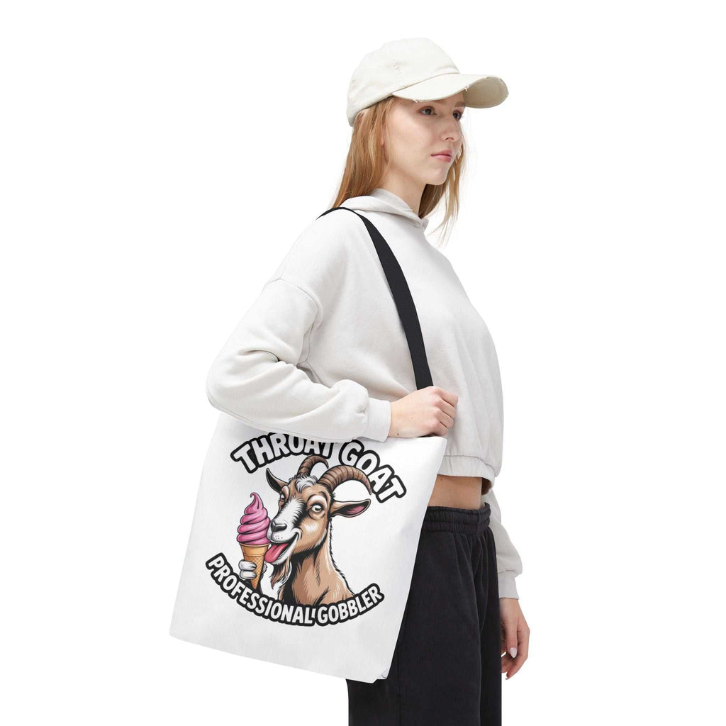 Professional Gobbler Funny Tote Bag with cheeky design, durable spun polyester, multiple sizes and handle colors