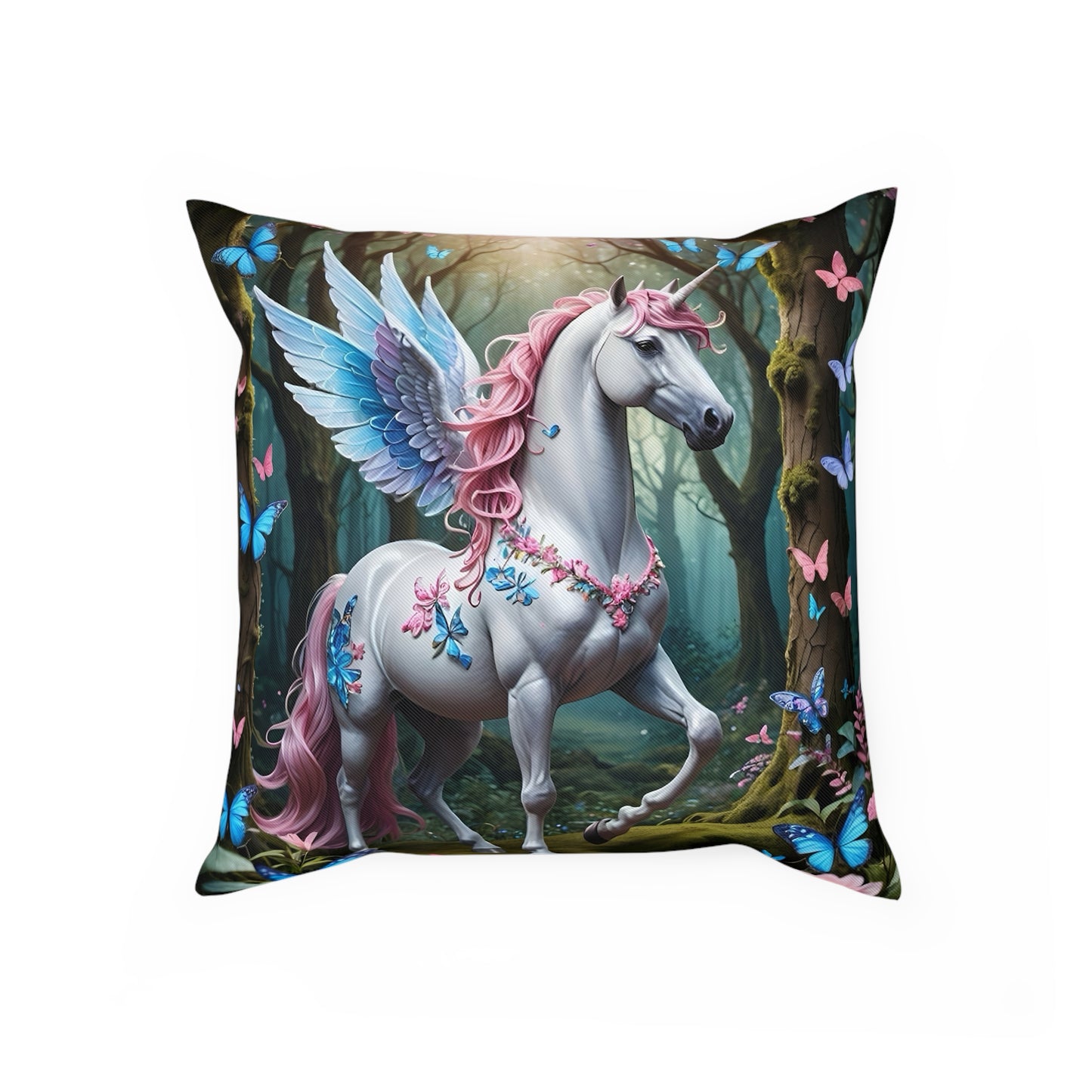 Gorgeous Mythical Unicorn Cotton Drill Square Cushion