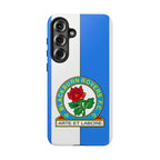 Blackburn Rovers magnetic Samsung phone case with blue and white colors and dual-layer protection