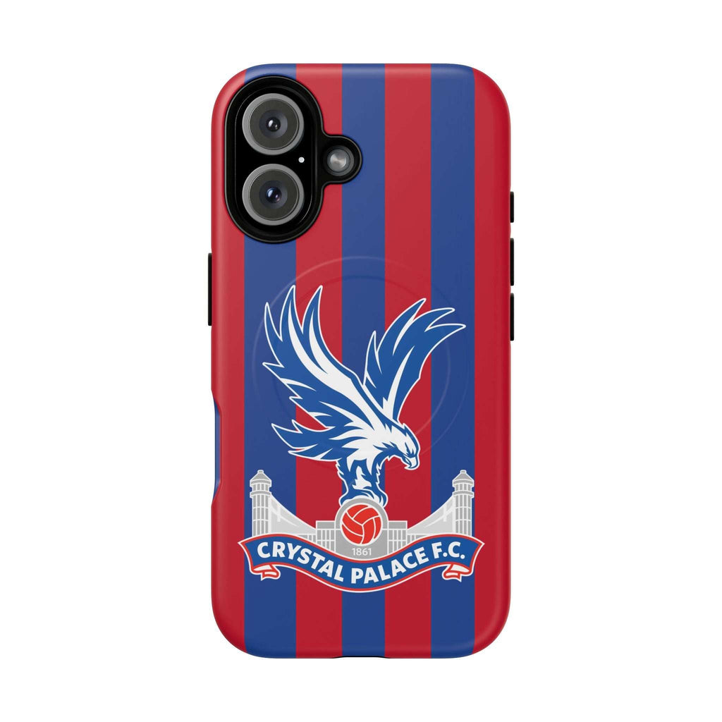 Crystal Palace MagSafe iPhone case with red and blue stripes and eagle crest design