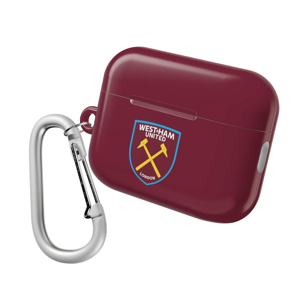 West Ham Utd FC maroon AirPods Pro protective case with club crest and carabiner clip