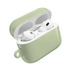 Sage green hard shell AirPods protective case compatible with AirPods and Pro, lightweight and durable, with glossy finish and wireless charging support