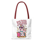 Cheeky fun unicorn travel tote bag with durable spun polyester and colorful handles