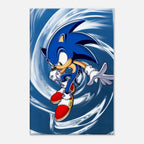 Sonic The Hedgehog wall canvas with vibrant colors and dynamic design.