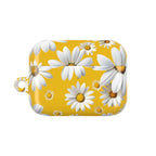 Yellow Daises AirPods Case with durable hard shell and vibrant floral design