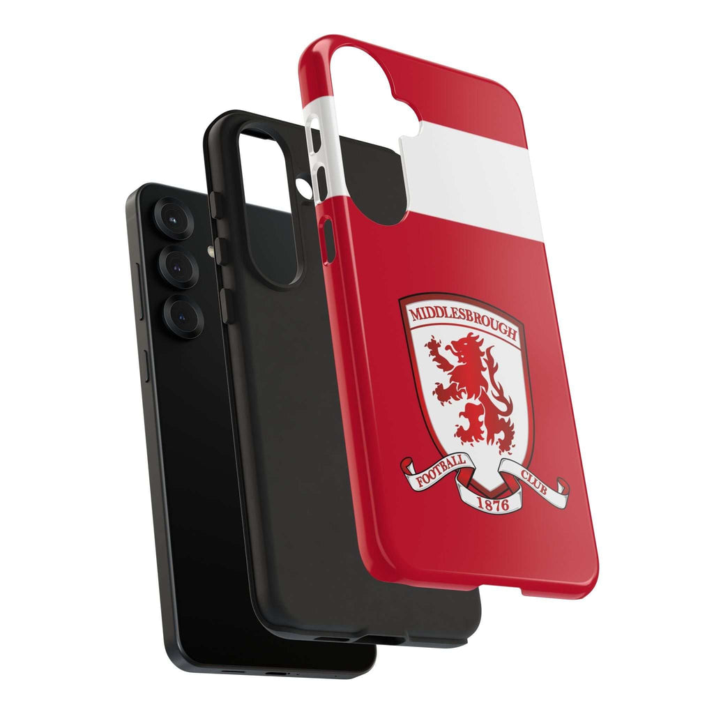 Middlesbrough Magnetic Samsung Case with red club colors and dual-layer protection for wireless charging