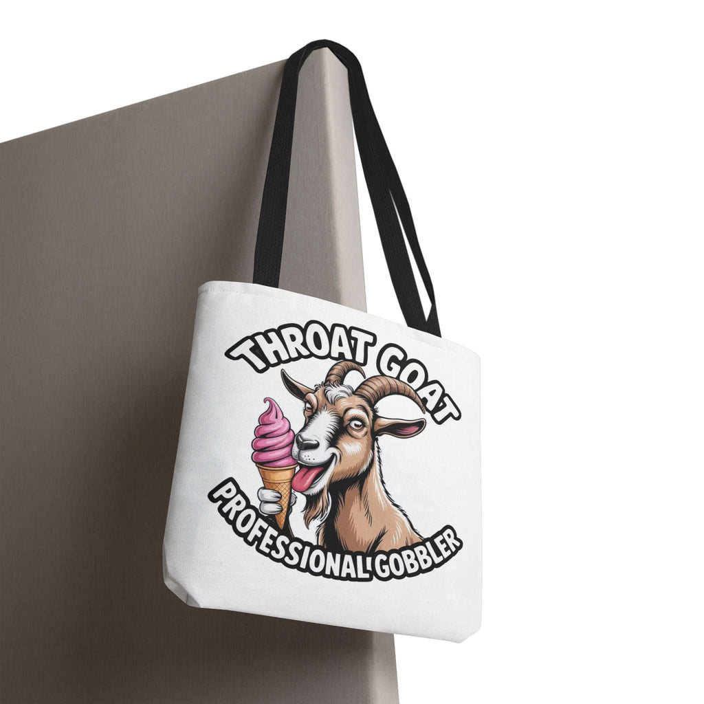 Cheeky Gobbler funny tote bag with colorful handles and durable spun polyester fabric