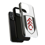 Fulham FC MagSafe iPhone case with black and white crest design and dual-layer protection