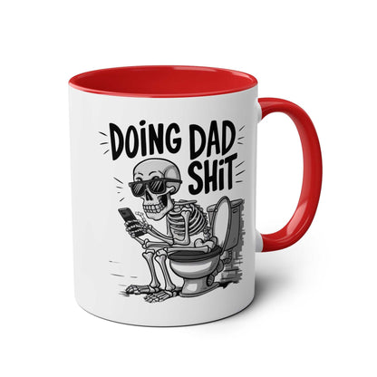 Fun Fathers Day Gift Mug with humorous skeleton design and colorful interior.