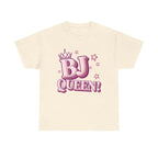 BJ Queen T-Shirt with bold statement and crown graphic, soft breathable cotton tee ideal for bachelorette parties and gifts